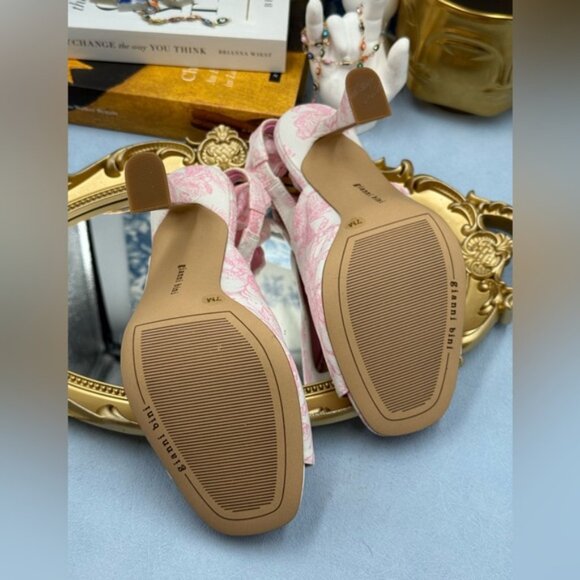 🆕 GIANNI BINI 🧿 NWOB Coray Fabric Side Bow Slingback, Pink and White - Sz 7M - Picture 12 of 13